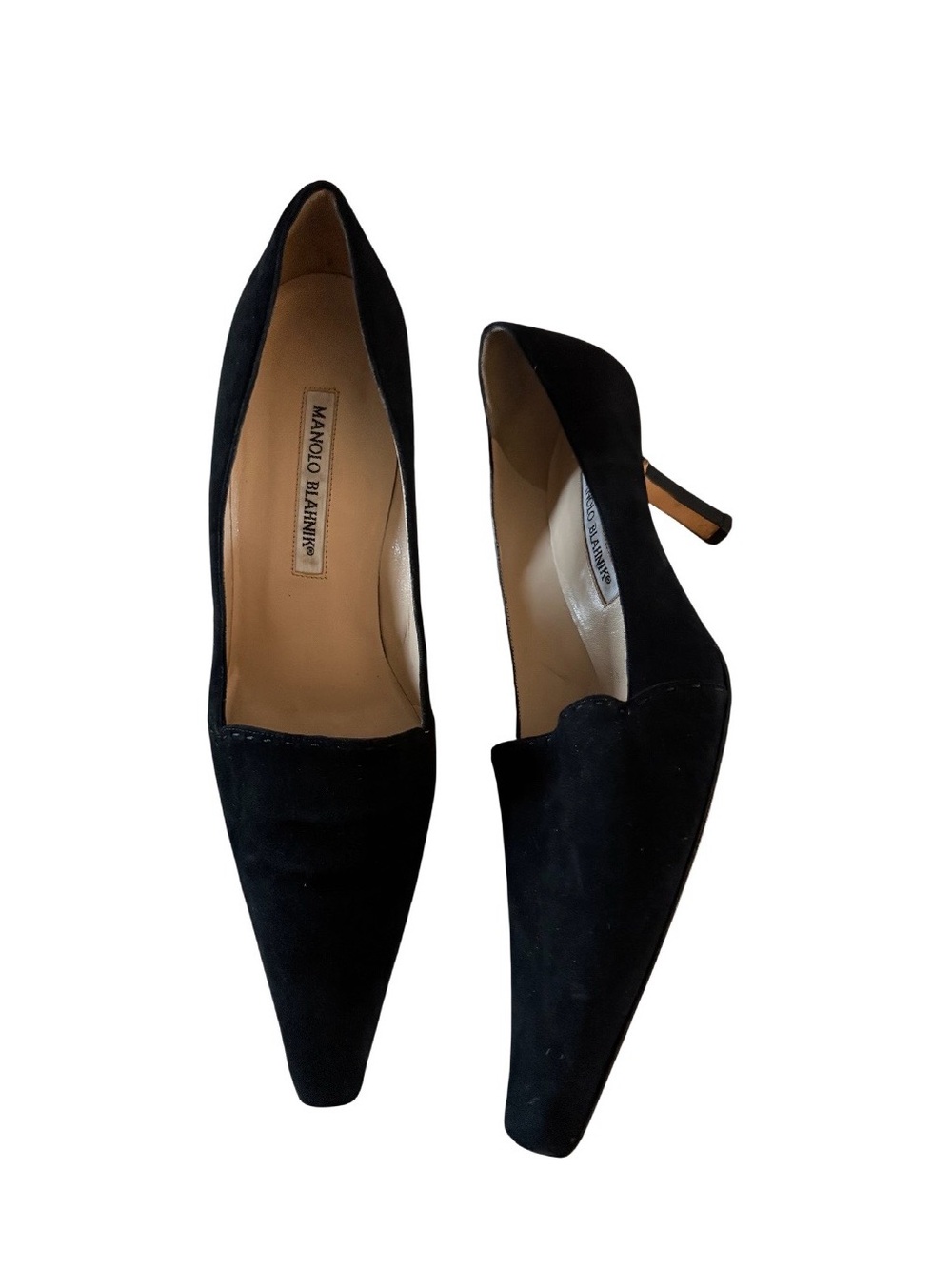 Manolo Blahnik Suede Pointed Toe Kitten Heels Size 40